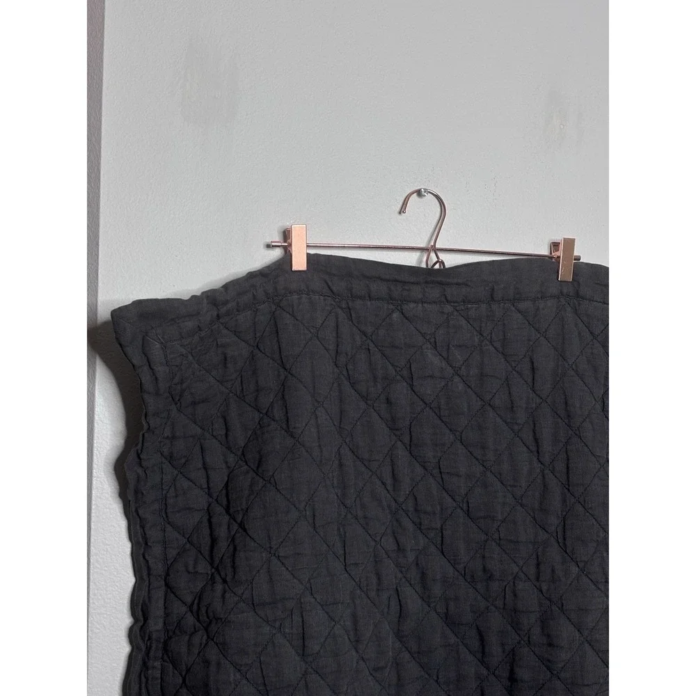 Pottery Barn Linen Diamond EURO Sham Gray Pre-Owned